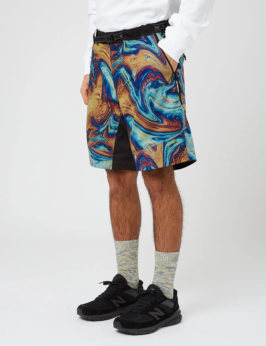 And Wander Printed Trek Short Pants - Blue Mix