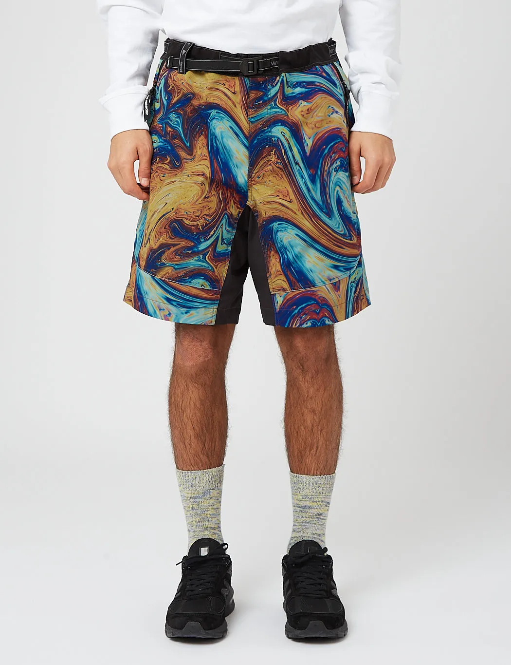 And Wander Printed Trek Short Pants - Blue Mix