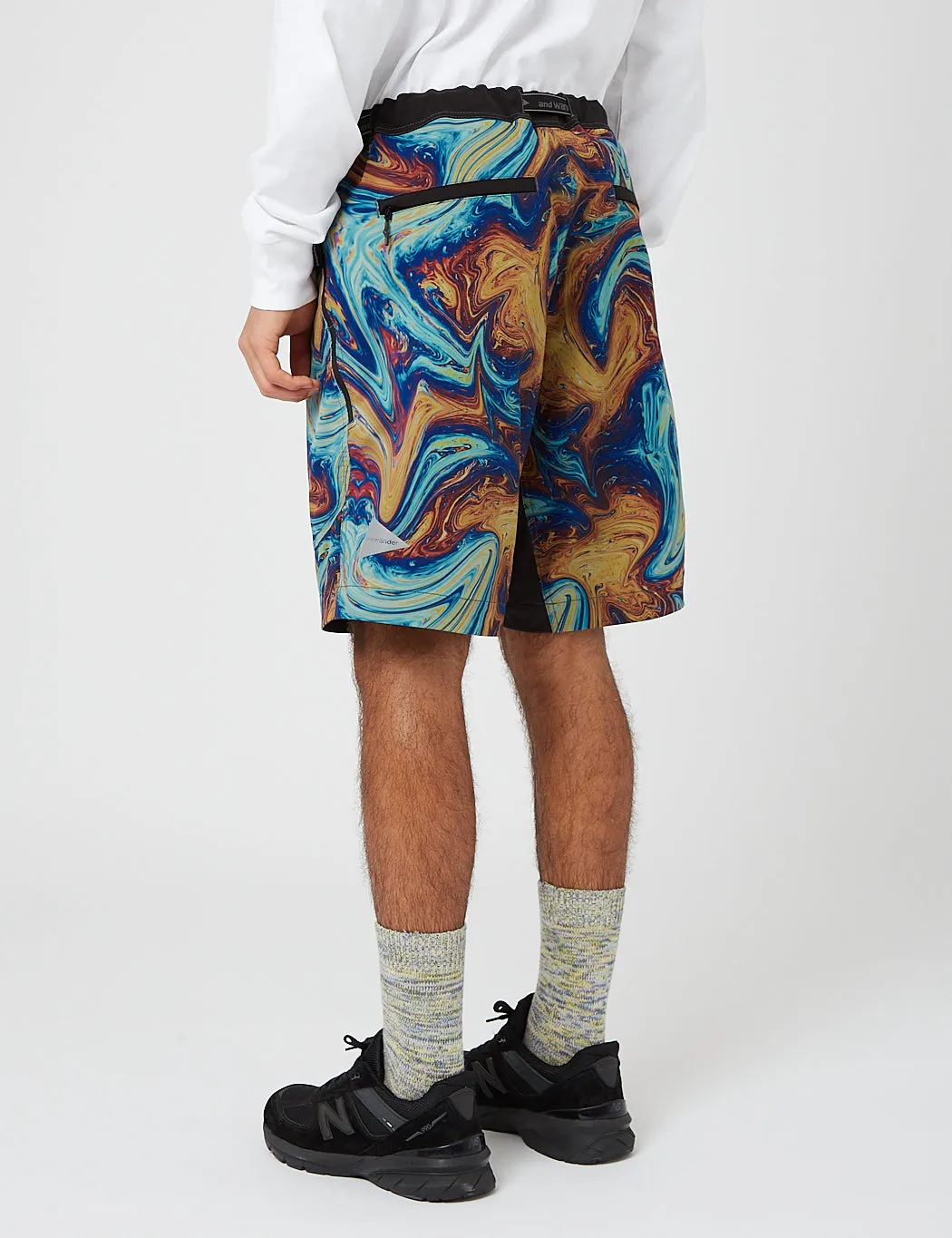 And Wander Printed Trek Short Pants - Blue Mix