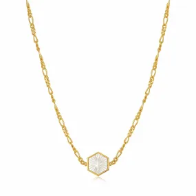 Ania Haie Compass Emblem Gold Figaro Chain Necklace