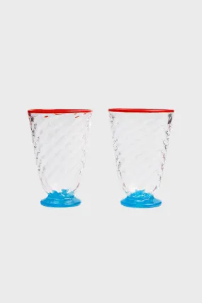 Blue Quilted Glasses Set of 2