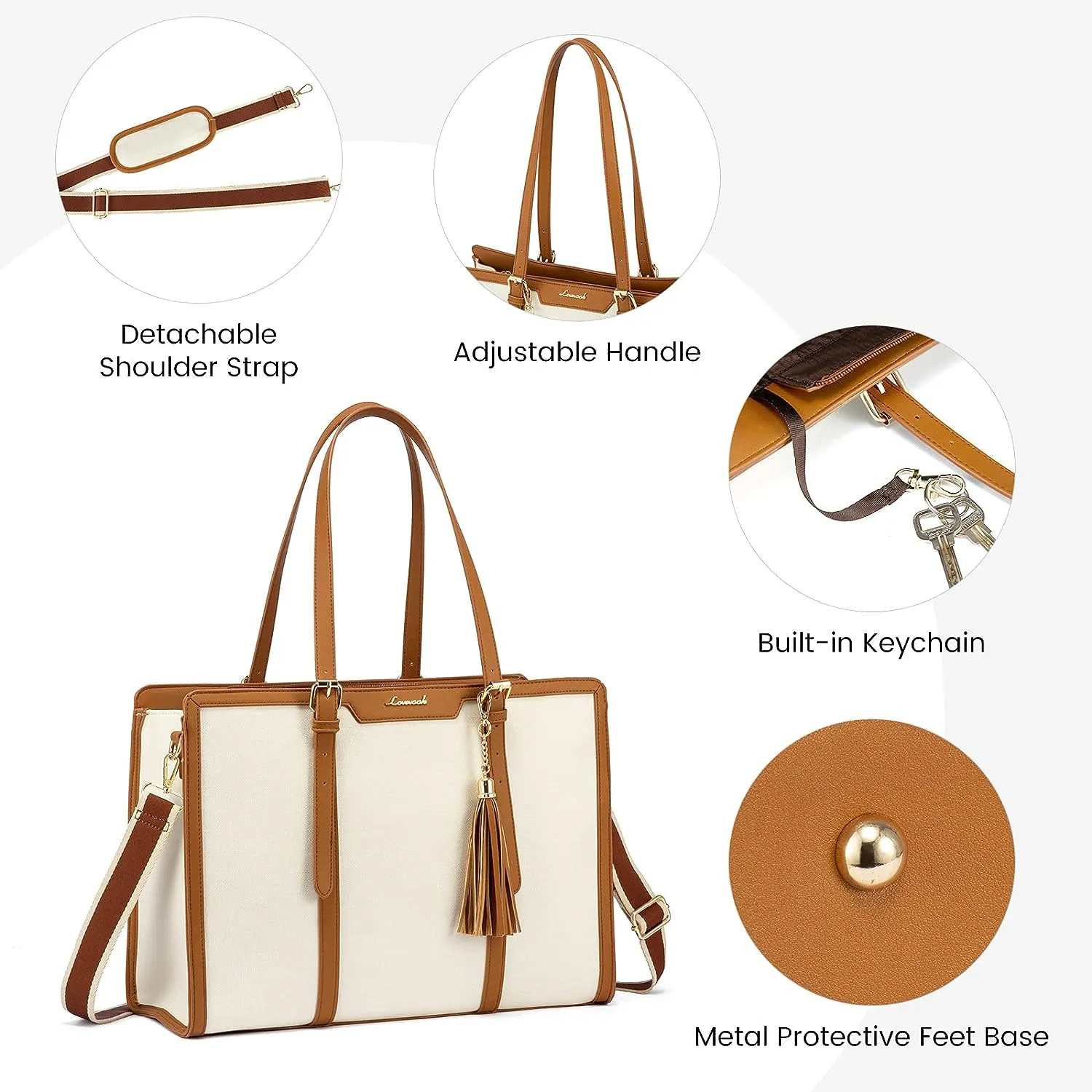 Bolso Megan Blanco- Camel