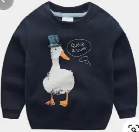 C1352 ZR Quack & Duck Black Sweat Shirt