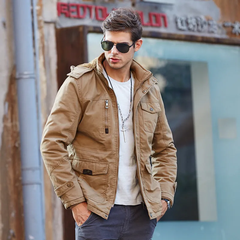 Casual Keep Warm Men's Flight Thickness Overcoat