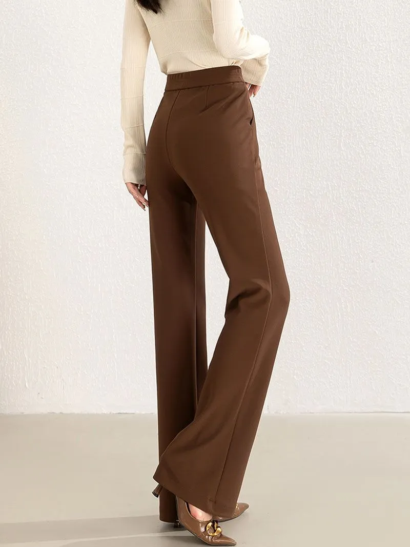 Casual Slimming Ribbed Wide Straight Leg Pants