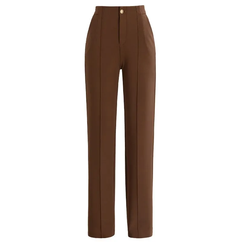 Casual Slimming Ribbed Wide Straight Leg Pants