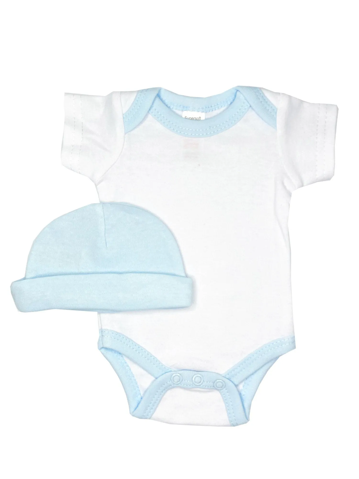 Classic Blue & White 4 piece set - Vest, Top, Trousers & Hat