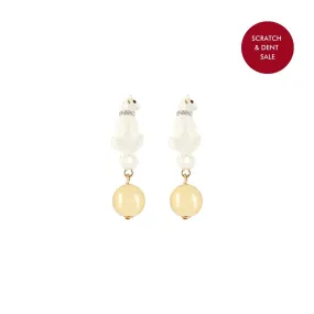 Cora The Cat White And Gold Earring - Sample