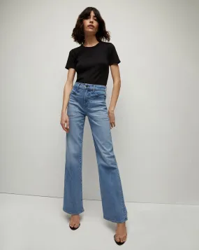 Crosbie Patch Pocket Slim Wide-Leg Jean