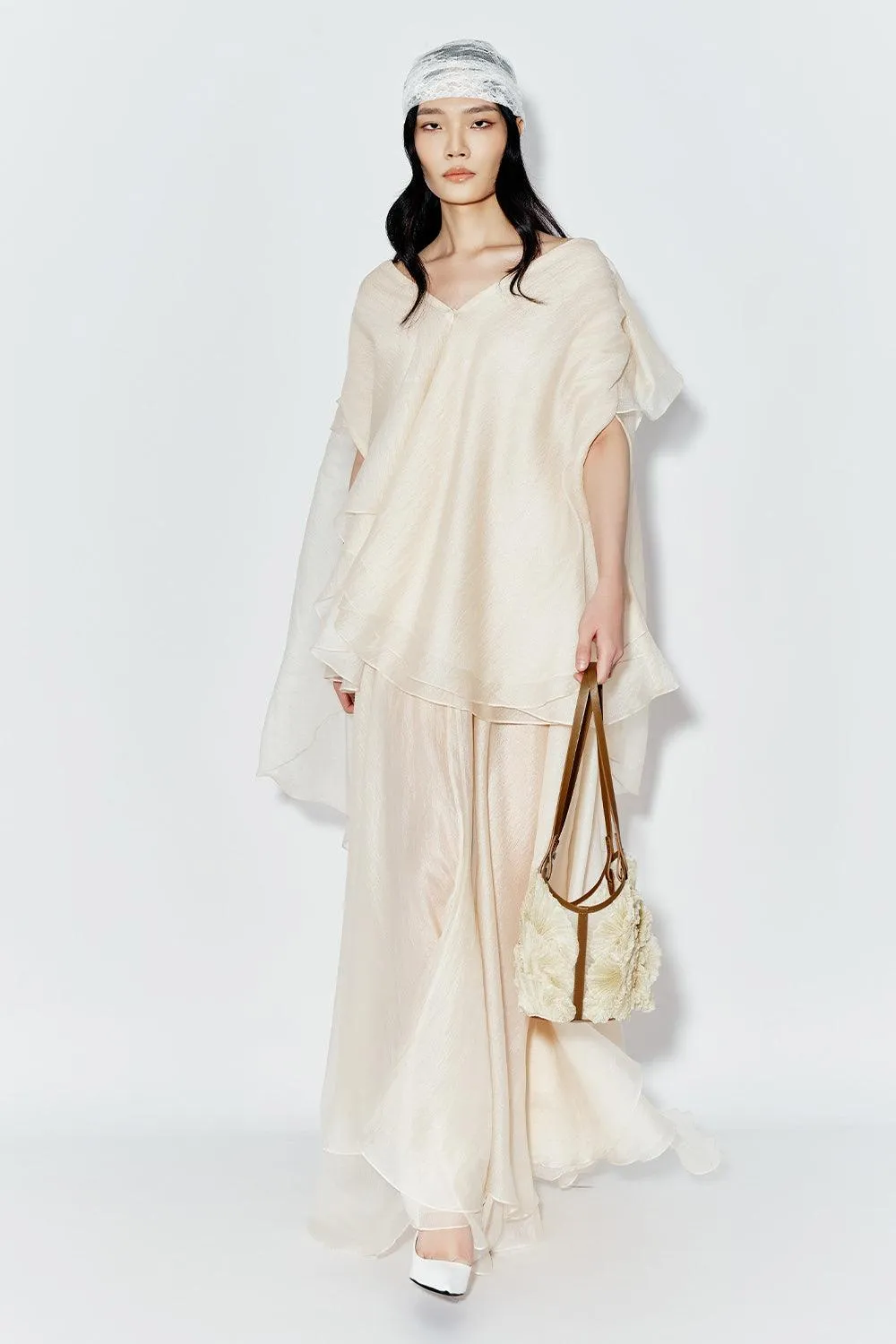 Desert Flared Layered Chiffon Maxi Skirt