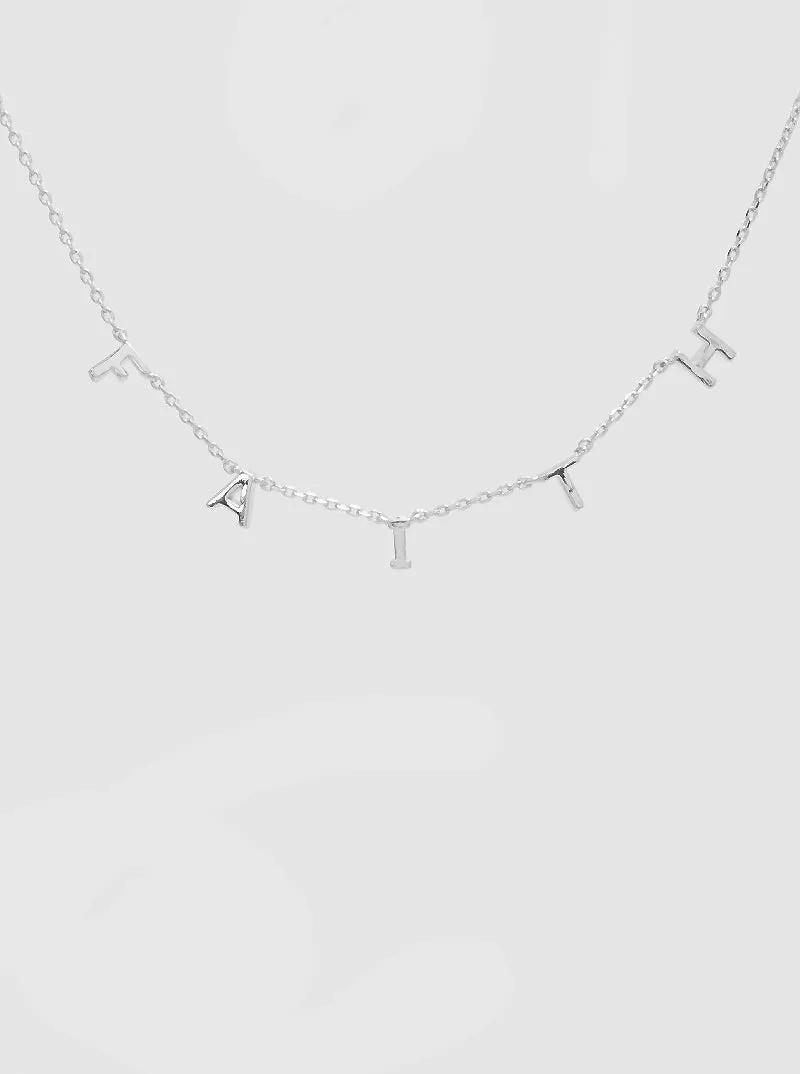 Faith Letter Silver Necklace