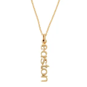 Gold Vertical Name Necklace