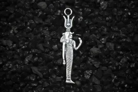 Isis Goddess of Fertility Ancient Egyptian Charm | 925 Sterling Silver, Oxidized or 18K Gold Plated | Jewelry Making Pendant