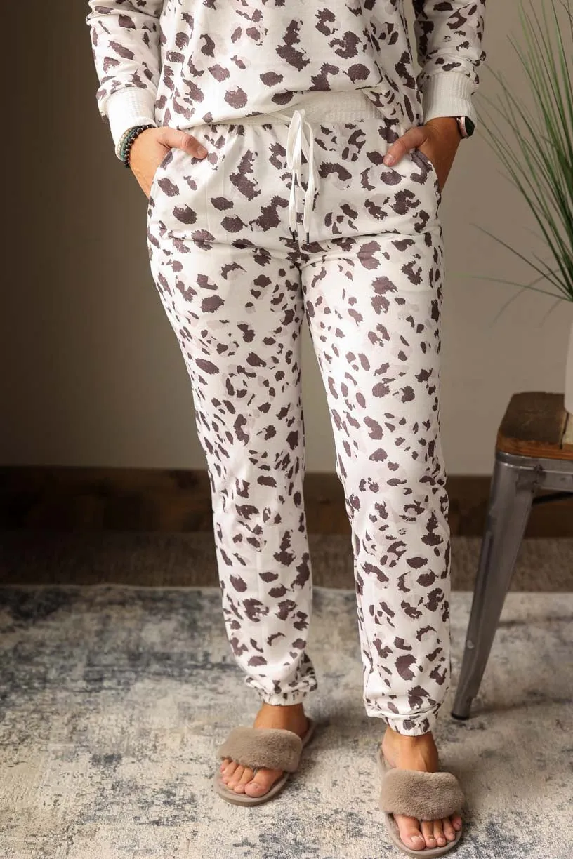 Leopard Long Sleeve Jogger Lounge Set