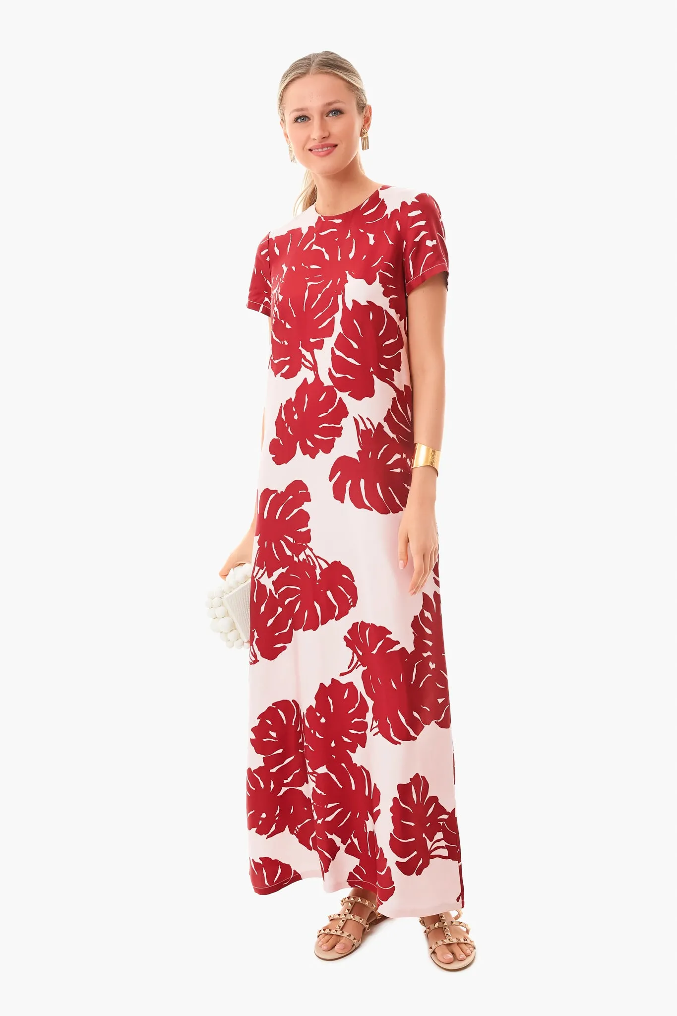 Monstera Rosa Swing Dress