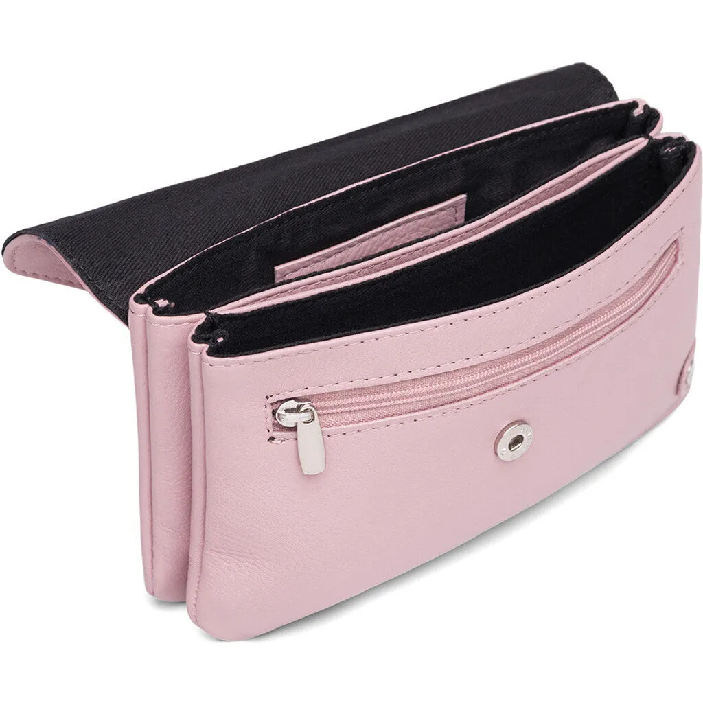 Purse/waist bag in soft leather and timeless design / 16046 - Dusty Rose