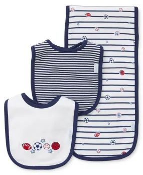 Sports Star Bib & Burp Set