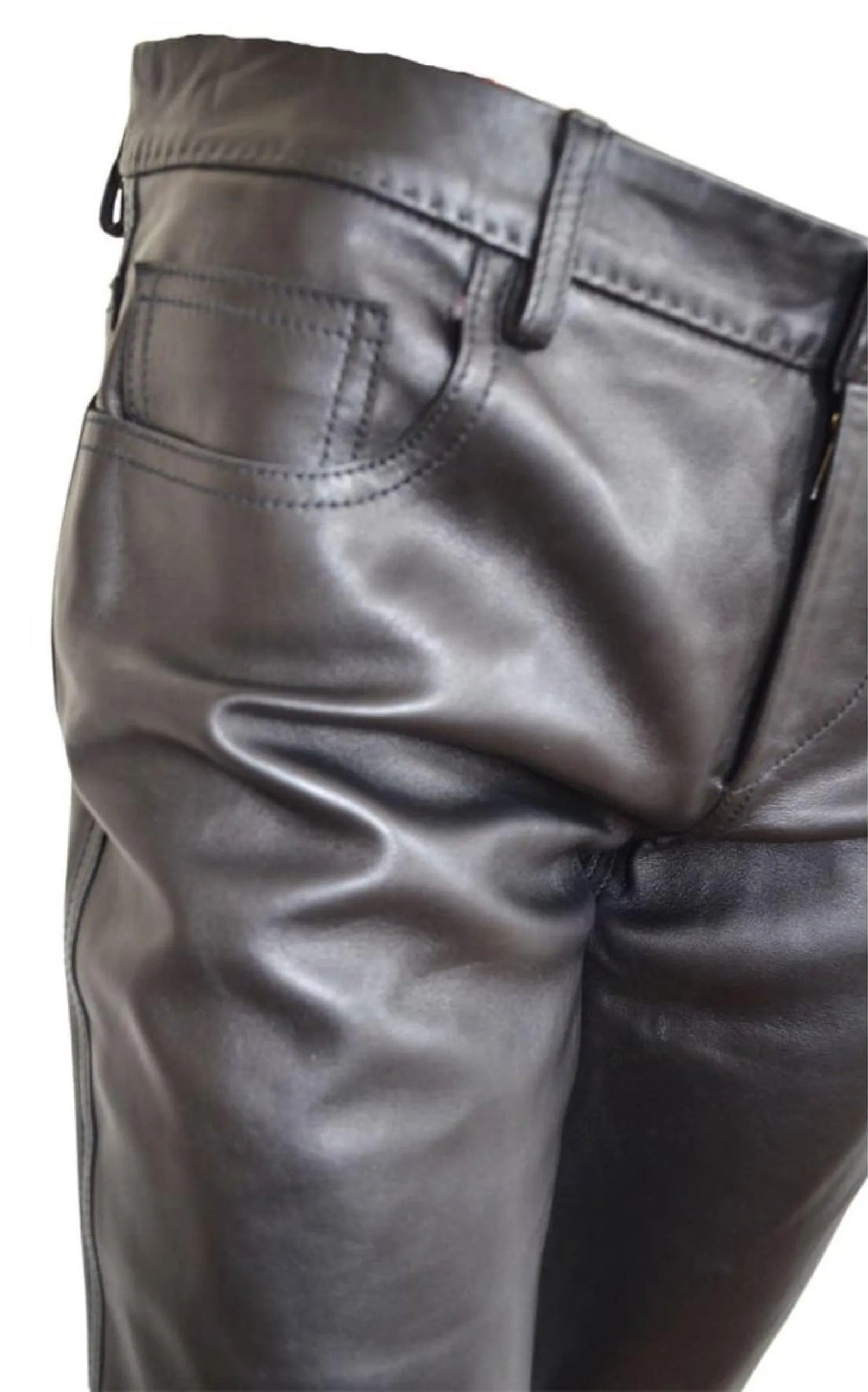 Straight Leg Just Leather Biker Pants