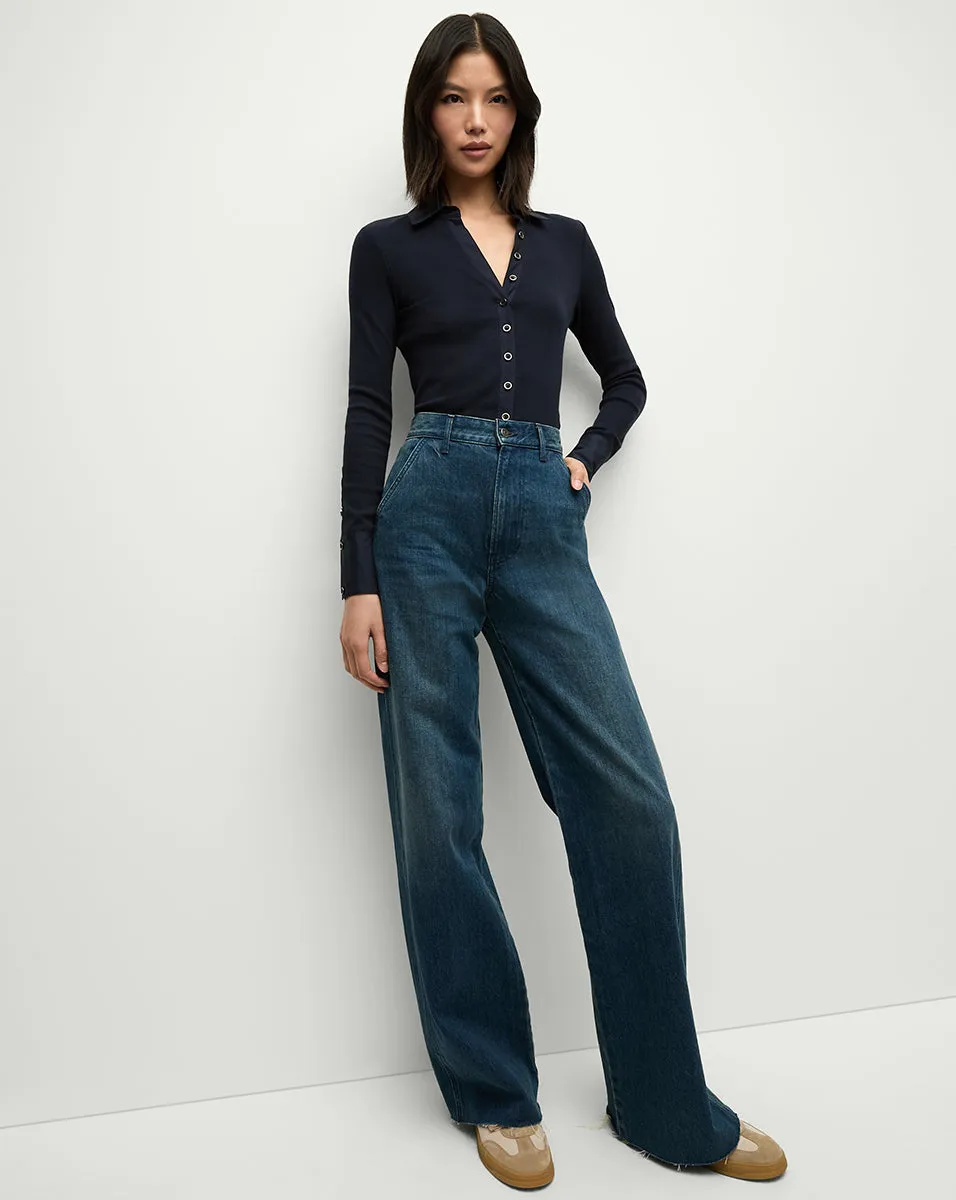 Taylor Slant-Pocket Wide-Leg Jean