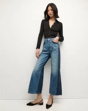 Taylor Two-Tone Cropped Wide-Leg Jean