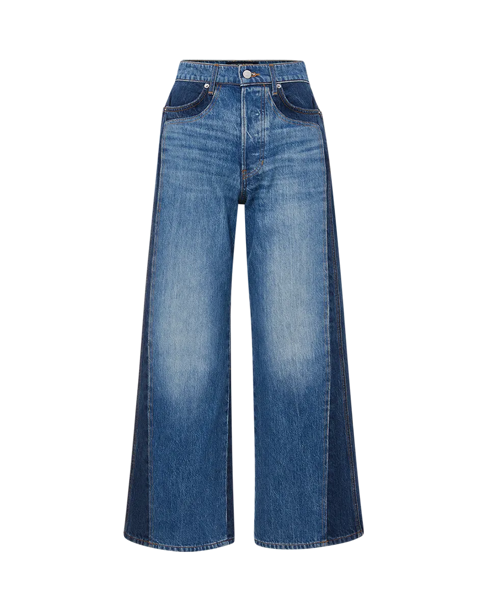 Taylor Two-Tone Cropped Wide-Leg Jean