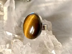 Tiger’s Eye Adjustable Ring - Oval