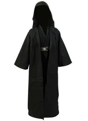 VeeGet VeeGet Kids Jedi Costume for Anakin Skywalker Cosplay Tunic Hooded Robe Outfit Black Version