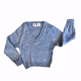 Vintage 60's Children's Grey V-Neck Jumper / 5-6 Years