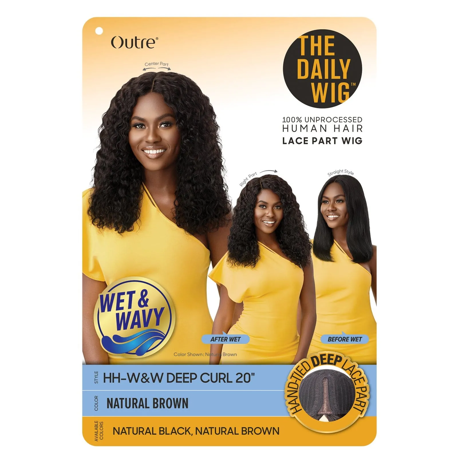 WET & WAVY DEEP CURL 20″ | Outre The Daily Unprocessed Human Hair Lace Part Wig