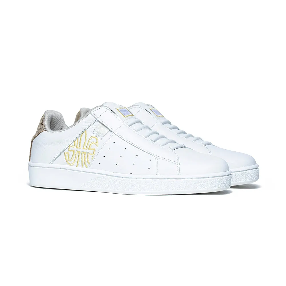 Women's Icon Genesis White Yellow Glitter Leather Sneakers 91901-300