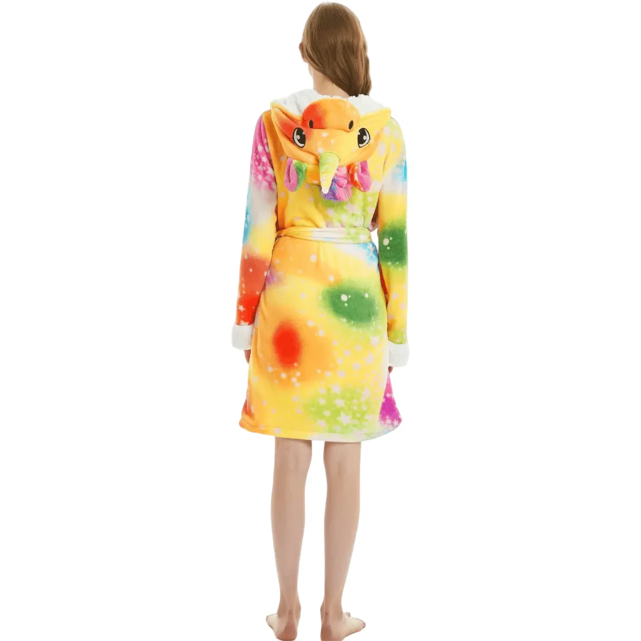 Yellow Bright Sky Unicorn Adult Bathrobe