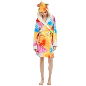 Yellow Bright Sky Unicorn Adult Bathrobe