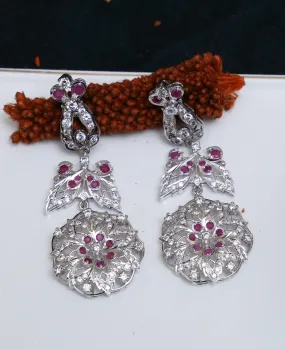 Zircon & Ruby Pave Earrings